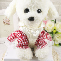 HKM-2004413 Cotton Plaid Skirt for Dogs - Available in Red, Powder, and Blue, Sizes XS to XXL