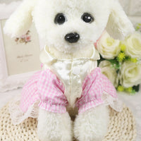 HKM-2004413 Cotton Plaid Skirt for Dogs - Available in Red, Powder, and Blue, Sizes XS to XXL