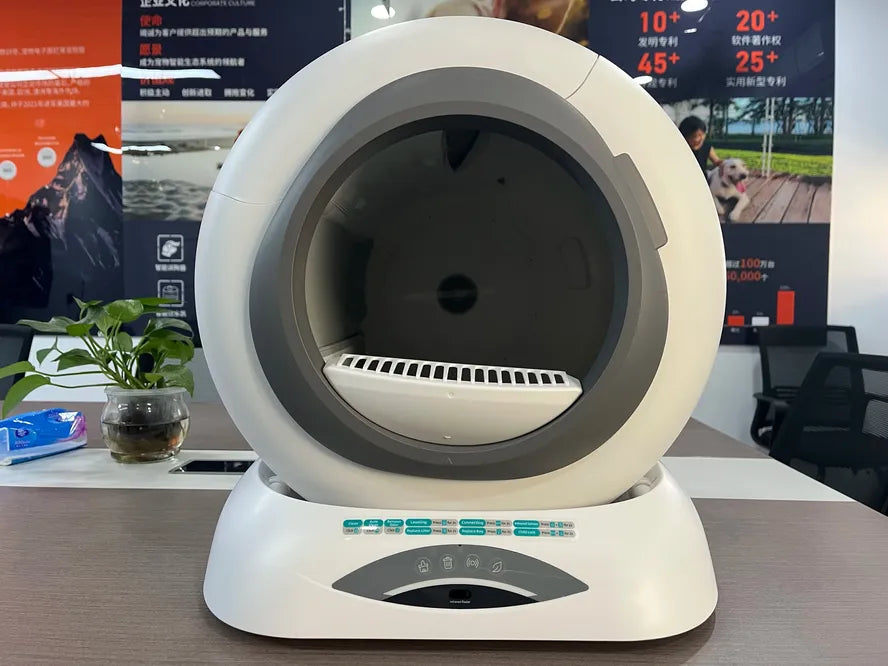 HKM-200467 Smart Automatic Cat Toilet with APP Control - Large 65L Capacity, Self-Cleaning, Compatible with Tofu Bentonite Clay