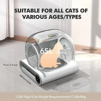 HKM-200467 Smart Automatic Cat Toilet with APP Control - Large 65L Capacity, Self-Cleaning, Compatible with Tofu Bentonite Clay