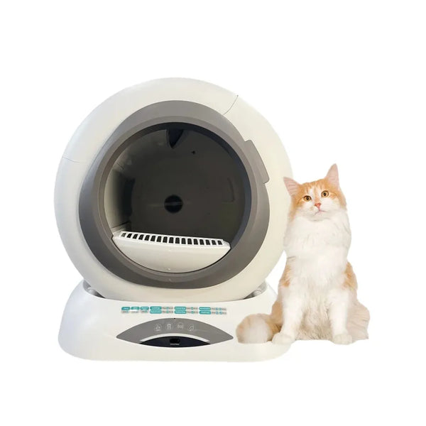HKM-200467 Smart Automatic Cat Toilet with APP Control - Large 65L Capacity, Self-Cleaning, Compatible with Tofu Bentonite Clay