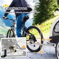 HKM-2005309 2-in-1 Pet Bike Trailer and Stroller with Canopy, Storage Pockets, Steel Frame