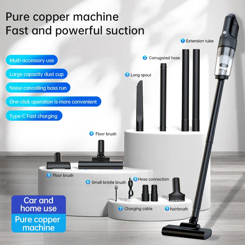 HKM-200595 Portable Handheld Ash Vacuum and Carpet Cleaner for Home, Office, Car, and Pet Hair