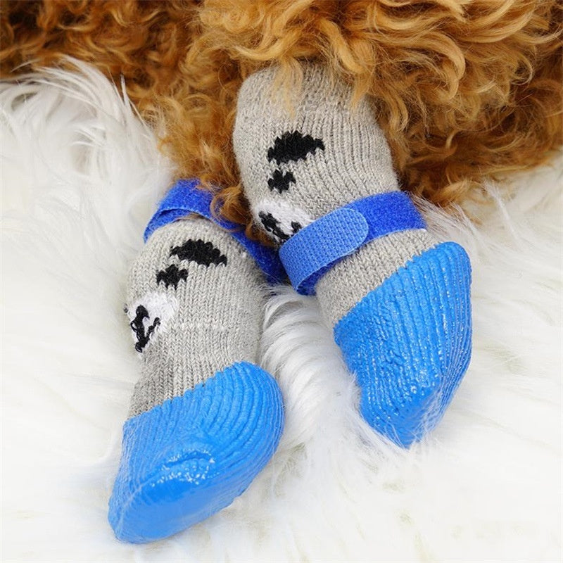 HKM-2006461 Durable Water and Dirt Resistant Dog Ankle Socks - Tie-Dye Design in Black, Red, and Blue, Available in S, M, L Sizes