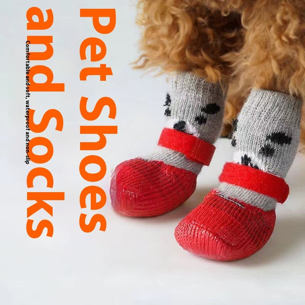 HKM-2006461 Durable Water and Dirt Resistant Dog Ankle Socks - Tie-Dye Design in Black, Red, and Blue, Available in S, M, L Sizes