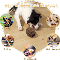 HKM-2007101 Indestructible Pine Cone Dog Chew Toy with Interactive Treat Dispenser for Medium to Large Dogs
