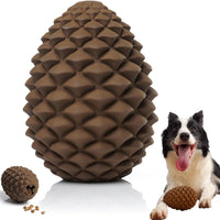 HKM-2007101 Indestructible Pine Cone Dog Chew Toy with Interactive Treat Dispenser for Medium to Large Dogs