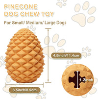 HKM-2007101 Indestructible Pine Cone Dog Chew Toy with Interactive Treat Dispenser for Medium to Large Dogs