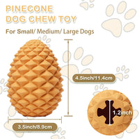 HKM-2007101 Indestructible Pine Cone Dog Chew Toy with Interactive Treat Dispenser for Medium to Large Dogs