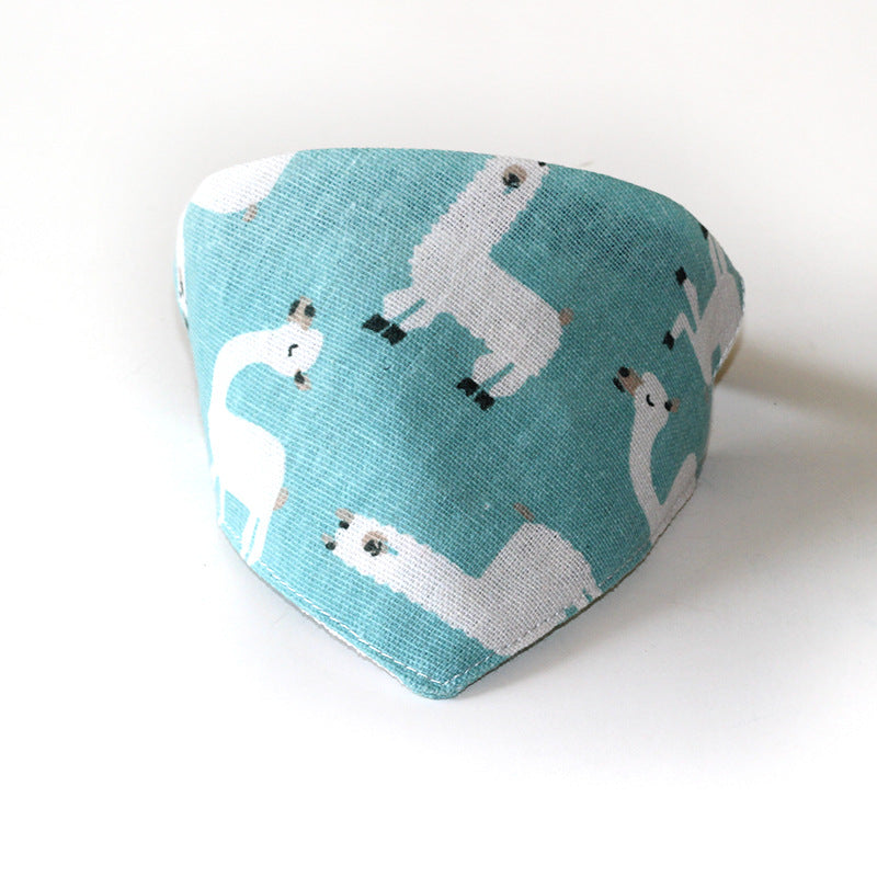 HKM-2007229 Geometric Triangle Dog Scarf & Cat Collar - Stylish Linen Accessory for Small Pets