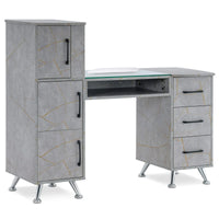 HKM-200723 Wooden Nail Manicure Table with Drawers for Beauty Salons and Makeup Artists