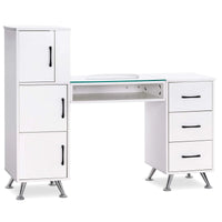 HKM-200723 Wooden Nail Manicure Table with Drawers for Beauty Salons and Makeup Artists