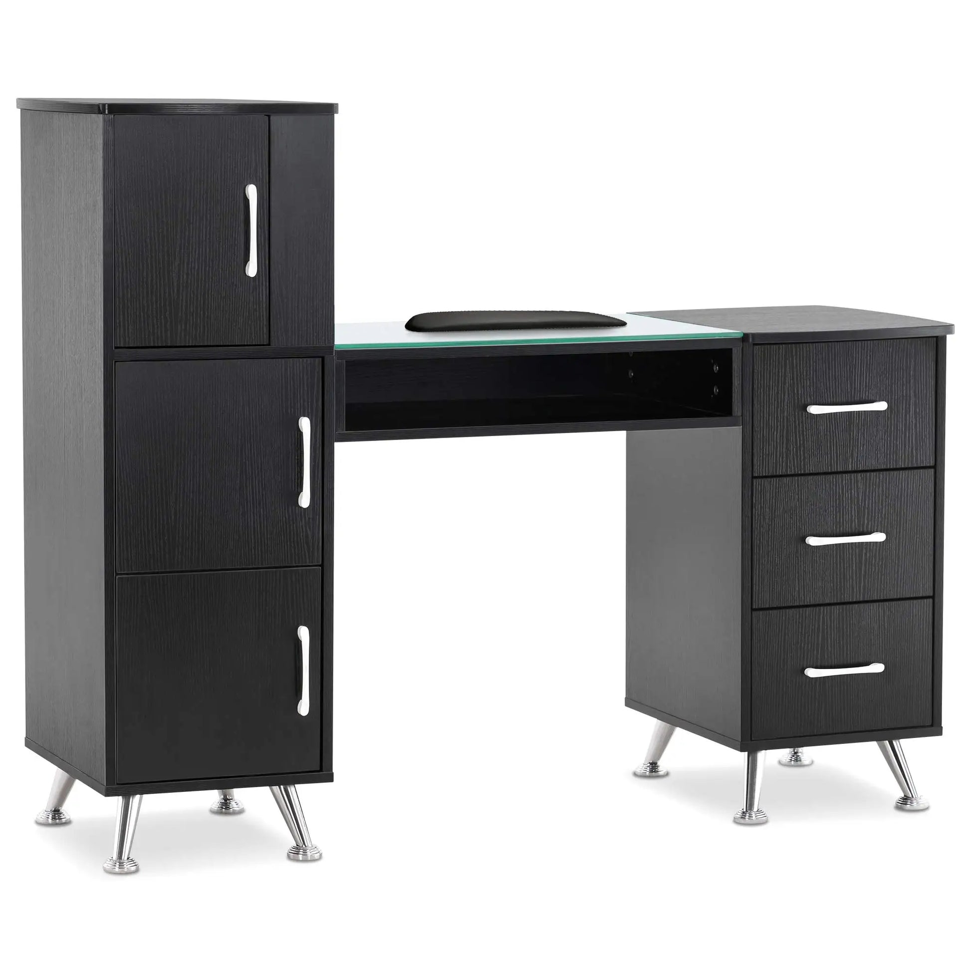 HKM-200723 Wooden Nail Manicure Table with Drawers for Beauty Salons and Makeup Artists
