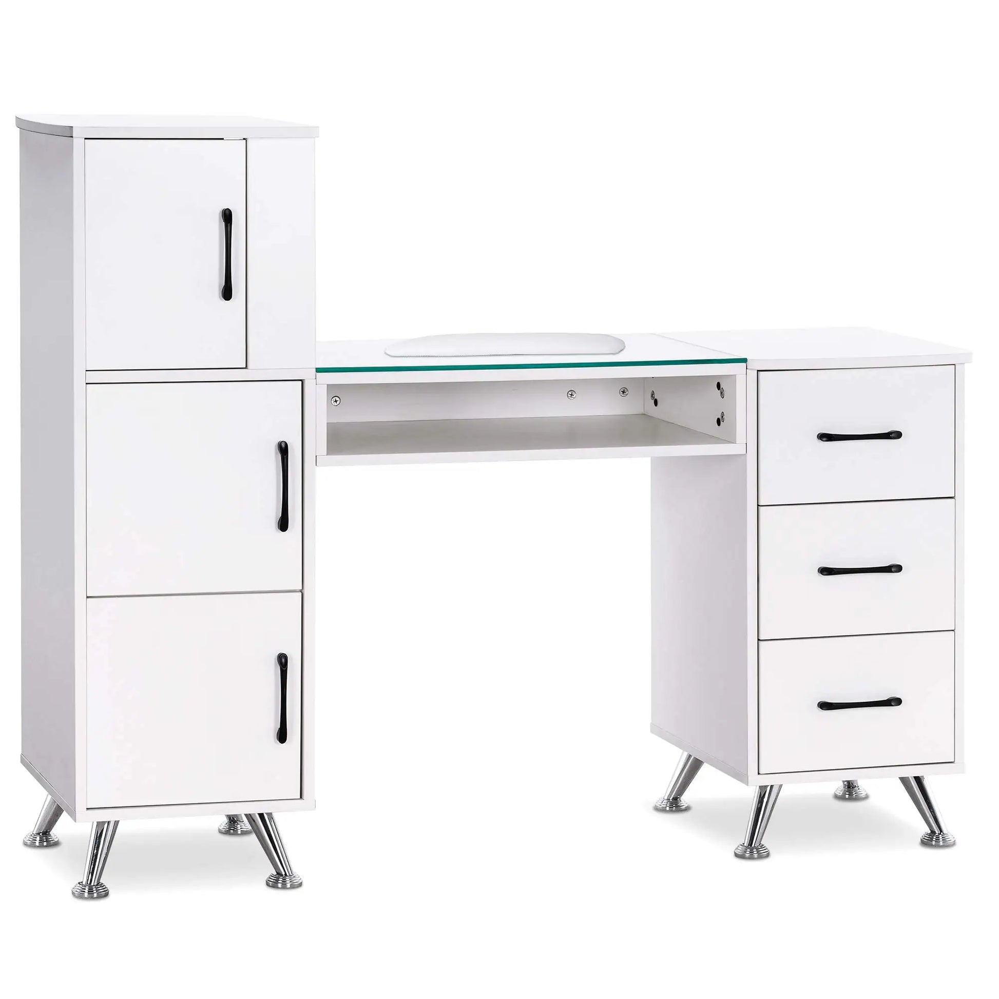 HKM-200723 Wooden Nail Manicure Table with Drawers for Beauty Salons and Makeup Artists