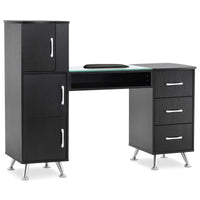 HKM-200723 Wooden Nail Manicure Table with Drawers for Beauty Salons and Makeup Artists
