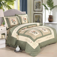 HKM-200851 Cotton Summer Cooling Duvet with Geometric Pattern and Washable Design, Includes Bed Sheet and Pillowcases