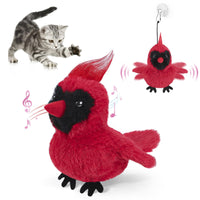 HKM-2009277 Interactive Flapping Bird Cat Toy - Automatic Plush Pet Enrichment, USB Rechargeable, 17cm
