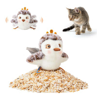 HKM-2009277 Interactive Flapping Bird Cat Toy - Automatic Plush Pet Enrichment, USB Rechargeable, 17cm