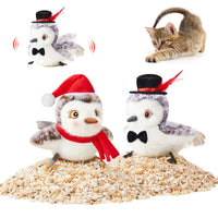 HKM-2009277 Interactive Flapping Bird Cat Toy - Automatic Plush Pet Enrichment, USB Rechargeable, 17cm
