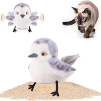 HKM-2009277 Interactive Flapping Bird Cat Toy - Automatic Plush Pet Enrichment, USB Rechargeable, 17cm