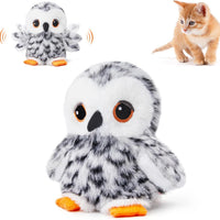 HKM-2009277 Interactive Flapping Bird Cat Toy - Automatic Plush Pet Enrichment, USB Rechargeable, 17cm