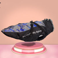 HKM-2011581 Medium-Sized Dog Winter Coat in Meteorite Lime Glare Blue for Labradors, Oxford Windproof Fabric, Various Sizes Available