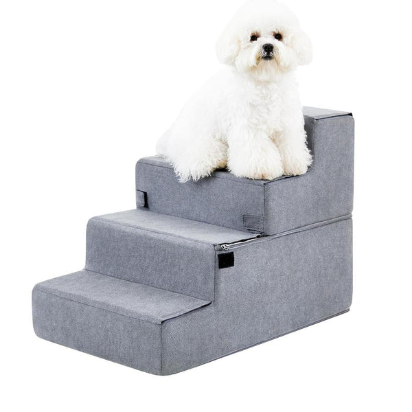 HKM-201171 Non-Slip Foam Pet Steps for Easy Access to Beds and Sofas - 3, 4, or 5-Step Options Available