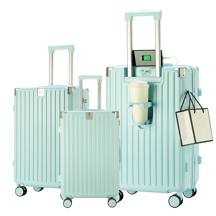 HKM-201235 Lightweight ABS Trolley Bag Set for Travel - 3kg Carry-On Suitcase with Wheels