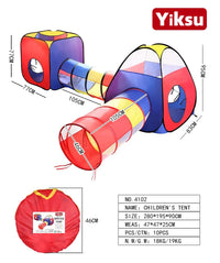 HKM-201299 Children's Portable Outdoor Play Tent Set with Tunnel and House for Fun Camping Activities