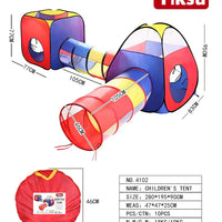HKM-201299 Children's Portable Outdoor Play Tent Set with Tunnel and House for Fun Camping Activities