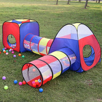 HKM-201299 Children's Portable Outdoor Play Tent Set with Tunnel and House for Fun Camping Activities