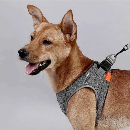 HKM-2014653 Adjustable Dog Rope Collar in Hemp Gray - Easy Attach Carabiner, Available in XS, S, M