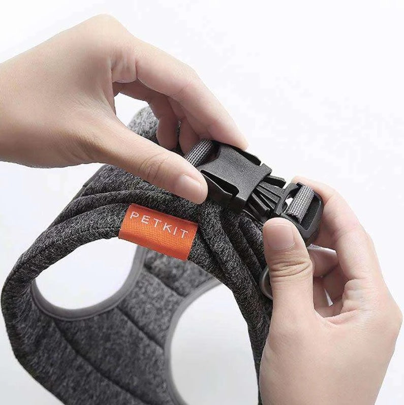 HKM-2014653 Adjustable Dog Rope Collar in Hemp Gray - Easy Attach Carabiner, Available in XS, S, M