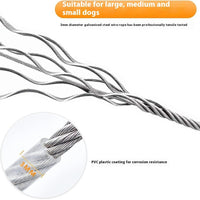 HKM-2015165 Durable Stainless Steel Wire Rope Dog Leash - Available in Multiple Lengths