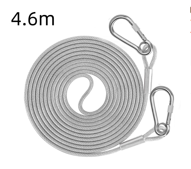 HKM-2015165 Durable Stainless Steel Wire Rope Dog Leash - Available in Multiple Lengths