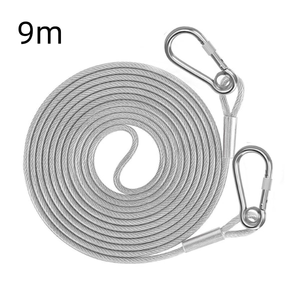 HKM-2015165 Durable Stainless Steel Wire Rope Dog Leash - Available in Multiple Lengths