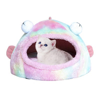 HKM-2015421 Three-Dimensional Sponge Cat Nest with Soft Velvet Fabric - Small and Large Sizes Available