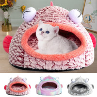 HKM-2015421 Three-Dimensional Sponge Cat Nest with Soft Velvet Fabric - Small and Large Sizes Available