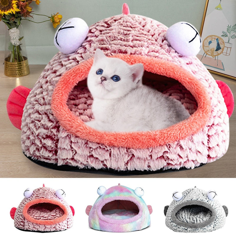 HKM-2015421 Three-Dimensional Sponge Cat Nest with Soft Velvet Fabric - Small and Large Sizes Available