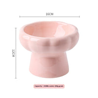 HKM-2015549 Large Ceramic Pet Bowl - Anti-Tumble Design in Pink, Beige, and Sky Blue for Cats