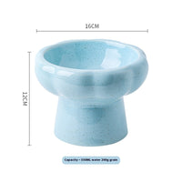 HKM-2015549 Large Ceramic Pet Bowl - Anti-Tumble Design in Pink, Beige, and Sky Blue for Cats