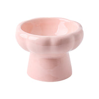 HKM-2015549 Large Ceramic Pet Bowl - Anti-Tumble Design in Pink, Beige, and Sky Blue for Cats