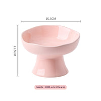 HKM-2015549 Large Ceramic Pet Bowl - Anti-Tumble Design in Pink, Beige, and Sky Blue for Cats