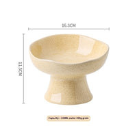HKM-2015549 Large Ceramic Pet Bowl - Anti-Tumble Design in Pink, Beige, and Sky Blue for Cats
