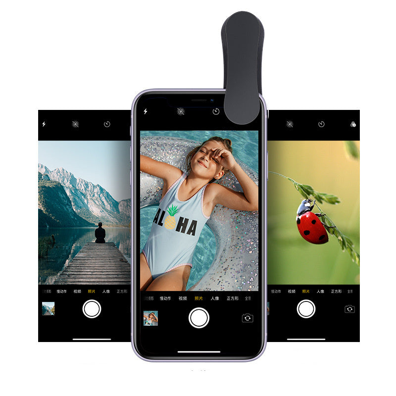 HKM-201555 Three-in-One Mobile Phone Lens - Wide-angle, Macro, Fisheye Functions
