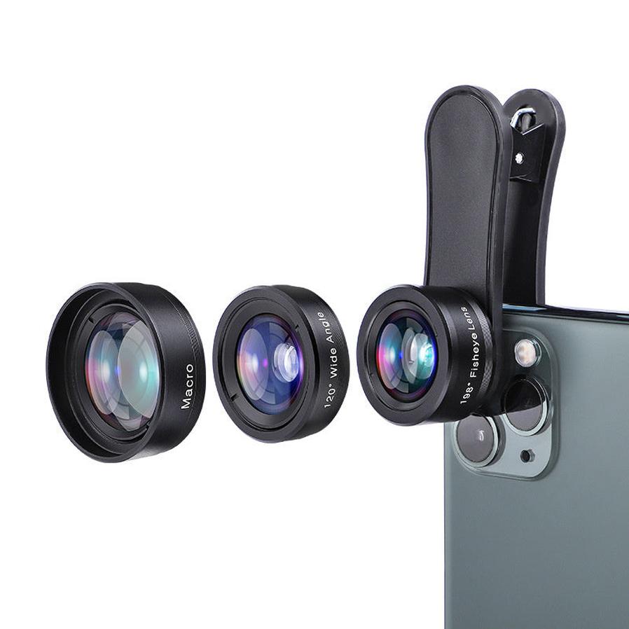 HKM-201555 Three-in-One Mobile Phone Lens - Wide-angle, Macro, Fisheye Functions