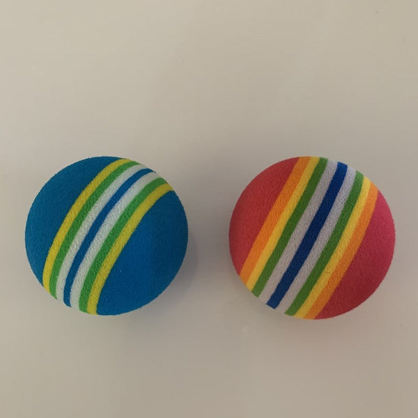 HKM-201619 Pet Cat Elastic Mute Rainbow Ball Toy
