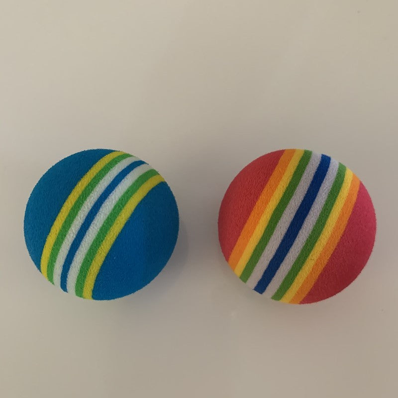 HKM-201619 Pet Cat Elastic Mute Rainbow Ball Toy