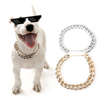 HKM-2017341 Geometric Hip Hop Style Dog Collar for Small and Medium Dogs in Silver and Gold