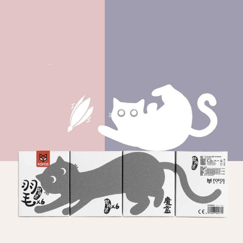 HKM-2017597 Feather Replacement Heads for Cat Teaser Toys - Pack of 6 Magic Box Refills